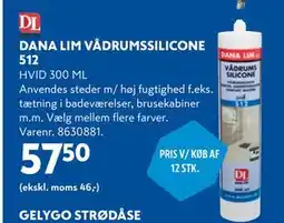 Davidsen DANA LIM VÅDRUMSSILICONE 512, DKK 57.5 tilbud
