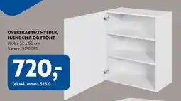 Davidsen OVERSKAB M/2 HYLDER, HÆNGSLER OG FRONT, DKK 720 tilbud