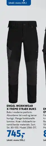 Davidsen ENGEL WORKWEAR X-TREME STRÆK BUKS, DKK 745 tilbud