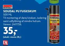 Davidsen SOUDAL PU FUGESKUM, DKK 35 tilbud
