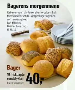 Føtex Bager 10 friskbagte rundstykker tilbud