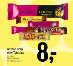 Føtex Anthon Berg eller Toms bar tilbud