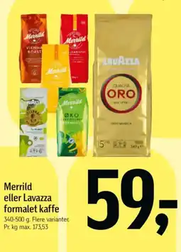 Føtex Merrild eller Lavazza formalet kaffe tilbud
