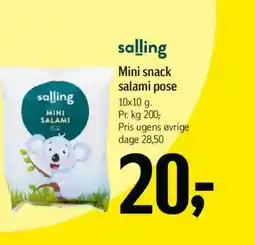 Føtex Salling Mini snack salami pose tilbud