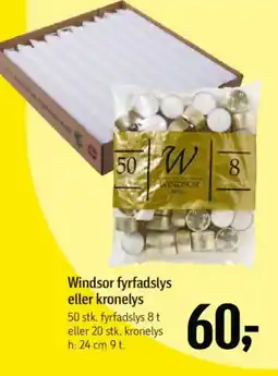 Føtex Windsor fyrfadslys eller kronelys tilbud