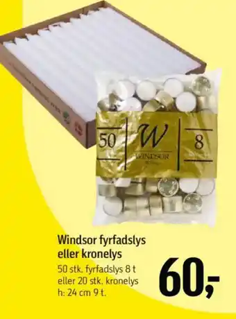 Føtex Windsor fyrfadslys eller kronelys tilbud