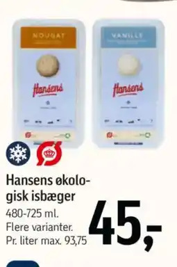 Føtex Hansens økolo- gisk isbæger tilbud