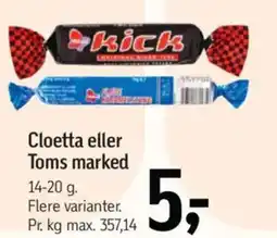 Føtex Cloetta eller Toms marked tilbud