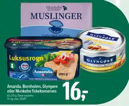 Føtex Amanda, Bornholms, Glyngøre eller Munkebo fiskekonserves tilbud