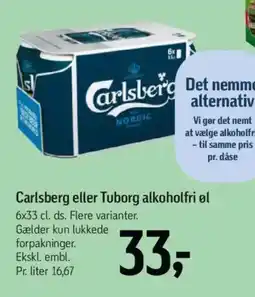 Føtex Carlsberg eller Tuborg alkoholfri øl tilbud