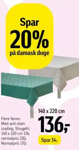 Føtex På damask duge tilbud