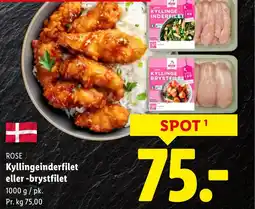 Lidl ROSE Kyllingeinderfilet eller -brystfilet tilbud