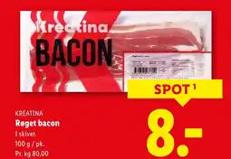 Lidl KREATINA Røget bacon tilbud