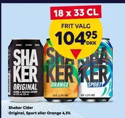 BorderShop Shaker Cider Original, Sport eller Orange 4,5%, DKK 104.95 tilbud