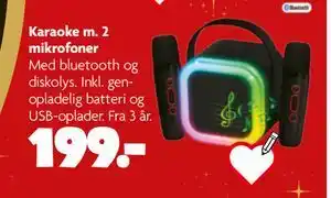 Fætter BR Karaoke m. 2 mikrofoner, DKK 199 tilbud