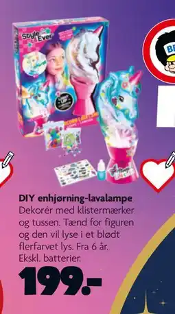 Fætter BR DIY enhjørning-lavalampe, DKK 199 tilbud