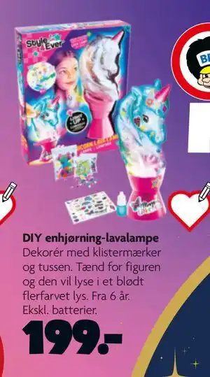 Fætter BR DIY enhjørning-lavalampe, DKK 199 tilbud