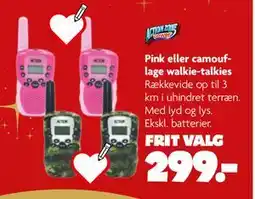Fætter BR Pink eller camouflage walkie-talkies, DKK 299 tilbud