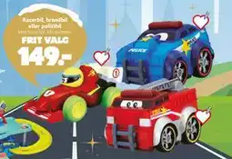 Fætter BR Racerbil, brandbil eller politibil, DKK 149 tilbud