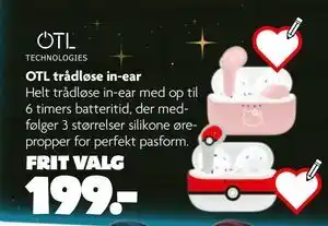 Fætter BR OTL trådløse in-ear, DKK 199 tilbud