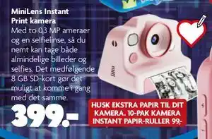 Fætter BR MiniLens Instant Print kamera, DKK 399 tilbud