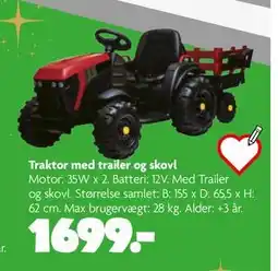 Fætter BR Traktor med trailer og skovl, DKK 1699 tilbud