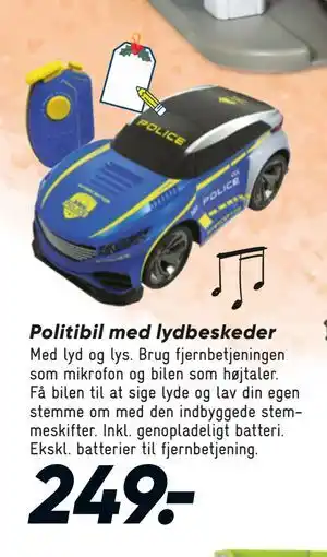 Bilka Politibil med lydbeskeder, DKK 249 tilbud
