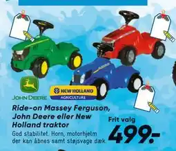 Bilka Ride-on Massey Ferguson, John Deere eller New Holland traktor, DKK 499 tilbud