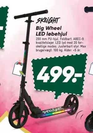 Big Wheel LED løbehjul, DKK 499