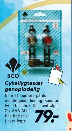 Bilka Cykellygtesæt genopladelig, DKK 79 tilbud