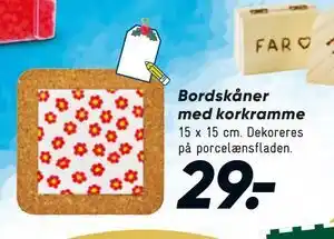 Bilka Bordskåner med korkramme, DKK 29 tilbud