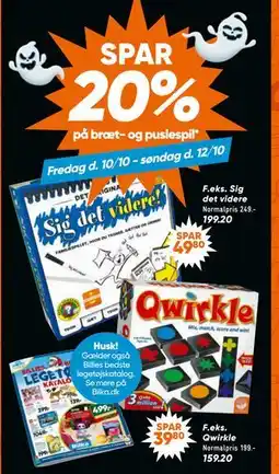 Bilka SPAR 20% på bræt- og puslespil tilbud