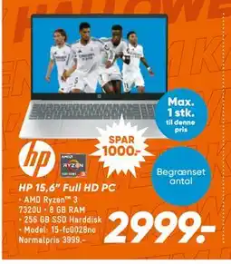 Bilka HP 15,6” Full HD PC, DKK 2999 tilbud
