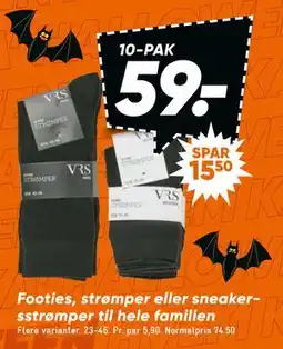 Bilka Footies, strømper eller sneakersstrømper til hele familien, DKK 59 tilbud
