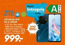 Bilka ZTE Blade A76 5G 4/128GB, DKK 999 tilbud