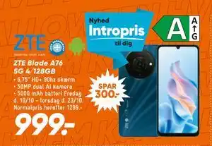 Bilka ZTE Blade A76 5G 4/128GB, DKK 999 tilbud