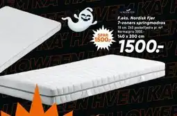 Bilka Nordisk Fjer 7-zoners springmadras, DKK 1500 tilbud