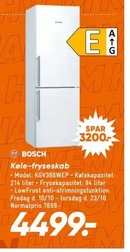 Bilka Køle-fryseskab, DKK 4499 tilbud
