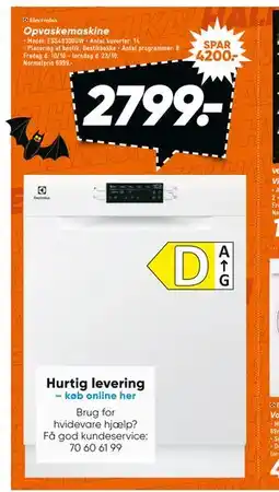 Bilka Opvaskemaskine, DKK 2799 tilbud