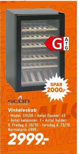 Bilka Vinkøleskab, DKK 2999 tilbud