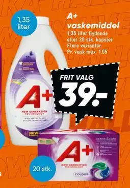 Bilka A+ vaskemiddel, DKK 39 tilbud