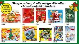 Bilka Skarpe priser på alle øvrige slik- eller chokoladejulekalendere tilbud