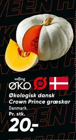 Bilka Økologisk dansk Crown Prince græskar, DKK 20 tilbud