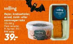 Bilka Rejer, krebsehaler, ørred, kold- eller varmrøget laks, DKK 39 tilbud
