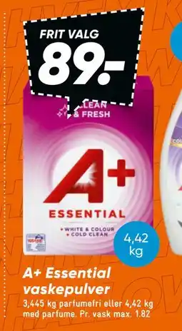 Bilka A+ Essential vaskepulver, DKK 89 tilbud