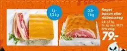 Bilka Røget bacon eller ribbenssteg, DKK 79 tilbud