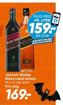 Bilka Johnnie Walker Black Label whisky, DKK 169, App-pris tilbud