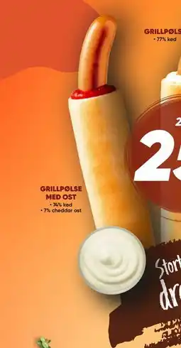 Bilka GRILLPØLSE MED OST, DKK 25 tilbud