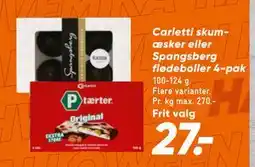 Bilka Carletti skumæsker eller Spangsberg flødeboller 4-pak, DKK 27 tilbud