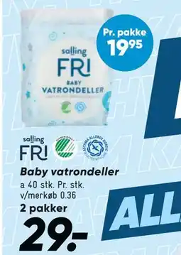 Bilka Baby vatrondeller, DKK 29 tilbud